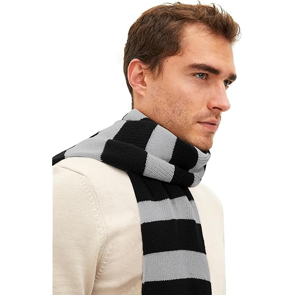 VIVIAN & VINCENT Fall Winter Ultra Soft Knit Striped Scarf