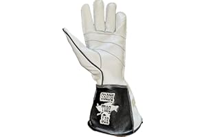 EPT BULL ROPES Bull Riding Glove Adult White Cow Hide Leather - EPT Brand Sz: 7.0-10.5