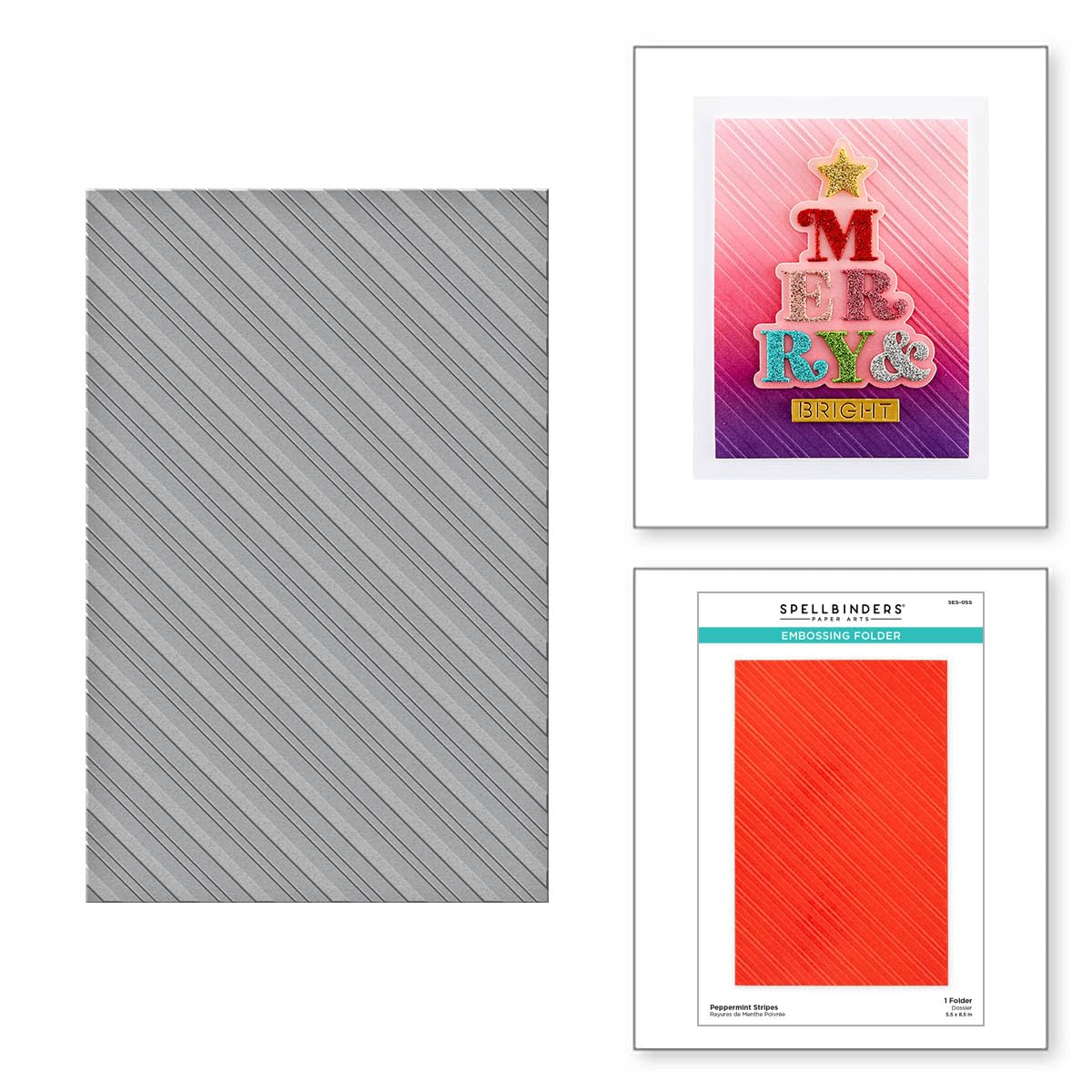 Peppermint Stripes Embossing Folder from the Merry & Bright Collection