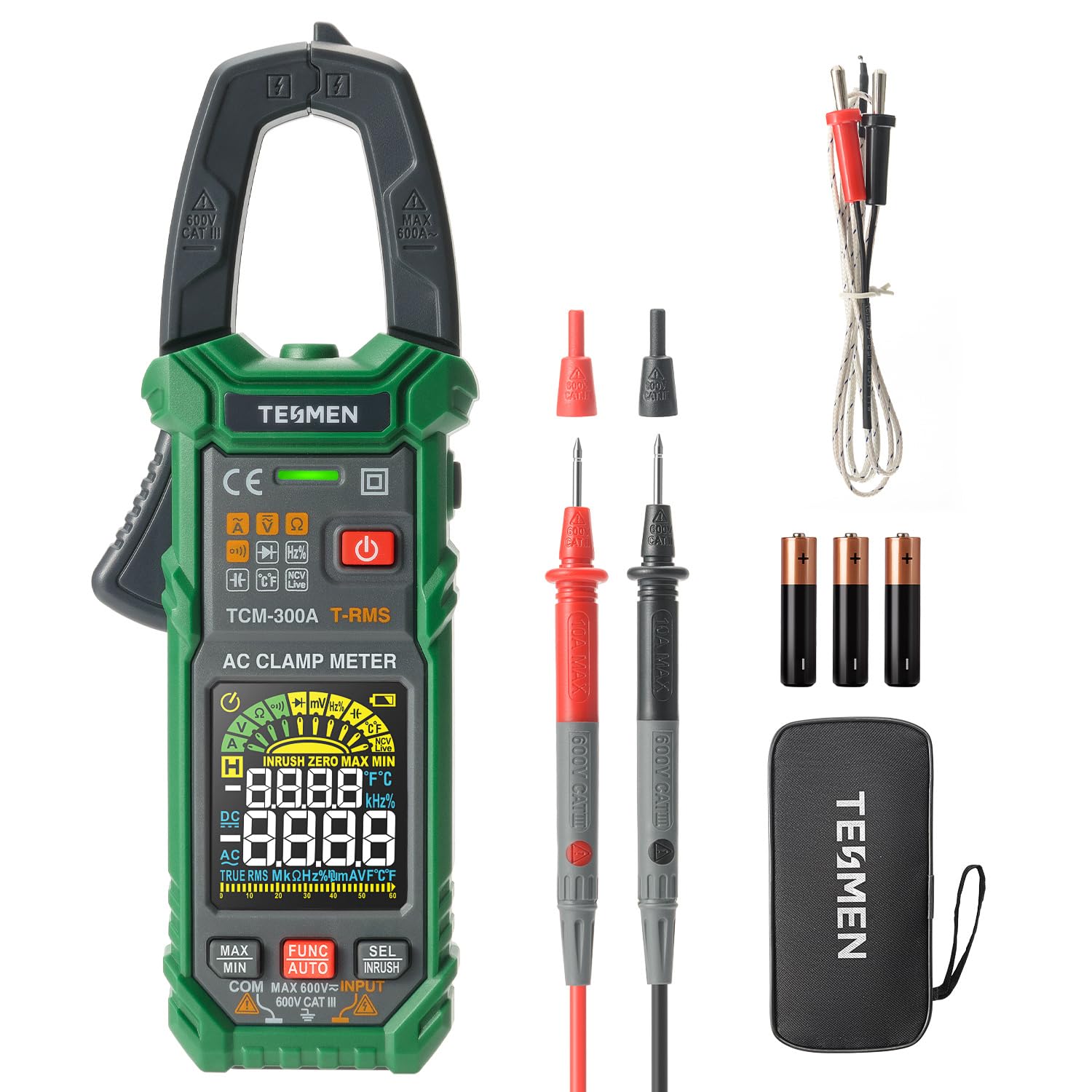 TESMEN TCM-300A Inrush Clamp Meter Multimeter 6000