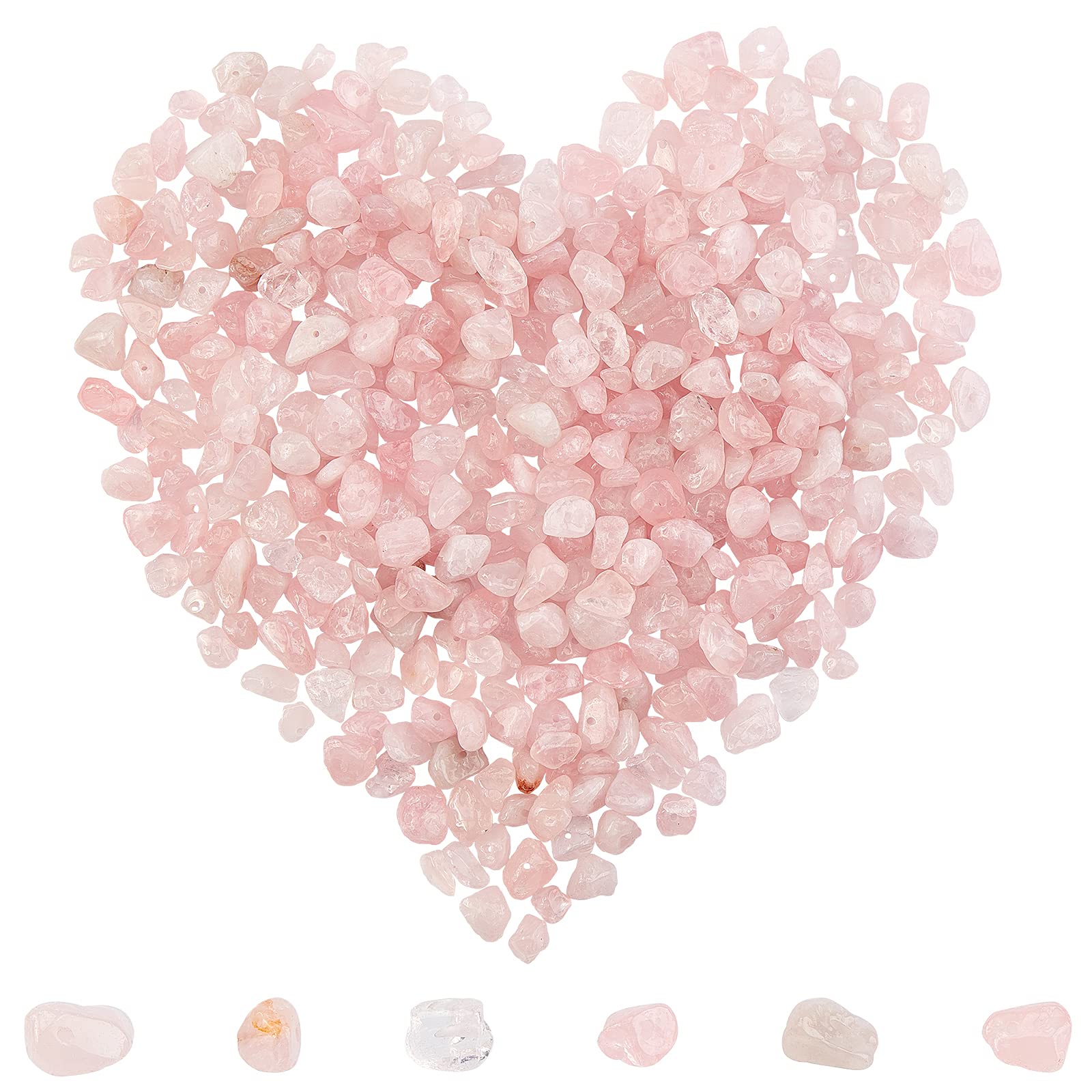 SUNNYCLUE About 200~400pcs Rose Quartz Beads Chips 5-8mm Long Irregular Rose Quartz Beads Crystal Stone Beads Gemstone Semi Precious for DIY Jewellery Making Bracelet Necklace