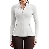 QUEENIEKE Workout Jackets for Woman Zip Up Long Sleeve Slim Fit Athletic Gym Tops Running Jacket with Thumb Holes