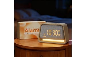 Wooden Alarm Clock White Noise Sound Machine for Sleep 10 Soothing Sounds 10 Natural Sounds for Adults Sleeping Digital Dimma