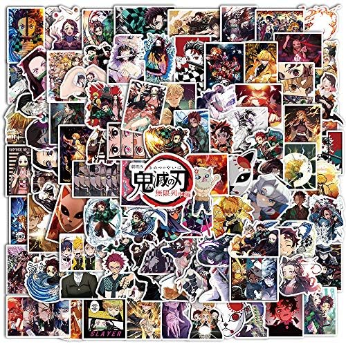 Amandakasa 最新 鬼滅の刃 無限列車 ステッカー Pvc材質 100枚セット 防水ステッカー スーツケースステッカー 携帯 ノート 手帳 アニメ Web限定 お気に入りのスーツケース ギター ヘルメット 炭治郎 自転車 バイク 防水 禰豆子 5cm 10cm パソコン 伊之助 スケートボード