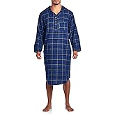 Ashford & Brooks Mens Flannel Long Sleeve Sleep Nightshirt
