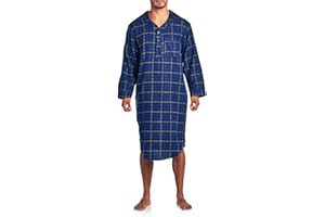 Ashford & Brooks Mens Flannel Long Sleeve Sleep Nightshirt
