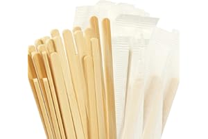 WANKEYI 100pcs Bamboo Coffee Stirrers Individually Wrapped, 5.5 Inch Disposable Wood Swizzle Stick Beverage Mixer, Eco Friendly Long Wood Stir Sticks for Mixing Cocktail Hot Chocolate Drinking Tea