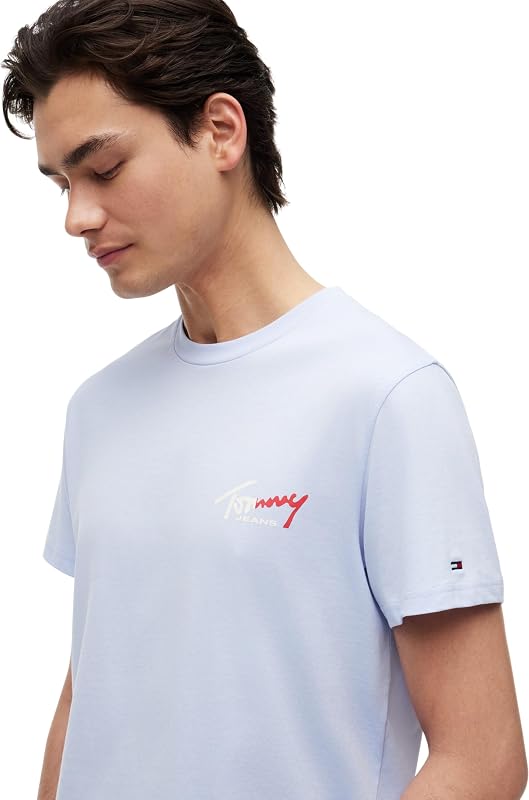 TJM Slim Sign Chest SS Tee EXT Dm0dm22538 S/S T-Shirt pour Homme, Bleu (Moonlight Iris), XXL