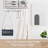 Gorffy 6Pcs Door Hooks Silver Double Heavy Duty Coat Hooks with 24 Screws view 3