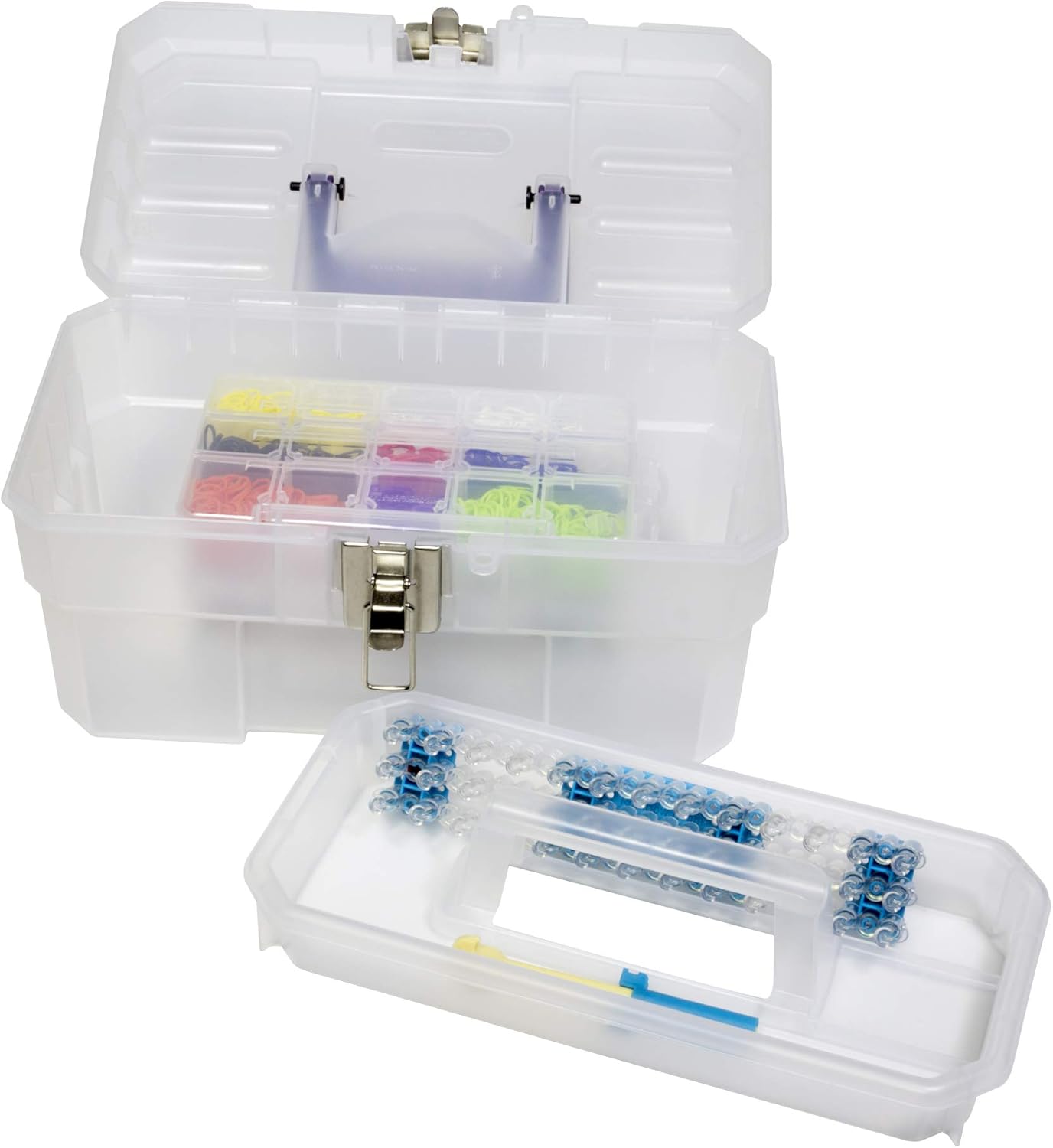 Akro-Mils 09514CFT ProBox 14-Inch Plastic Art Supply, Craft or Medical Storage Toolbox with Removable Tray, (14-Inch x 8-Inch x 8-Inch), Clear - - 
