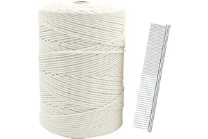 500 Meter Natural Cotton Macrame Cord 3mm Rope in Bulk Wholesale for Making Knitting Wall Hanging Plant Hanger Handcraft (500