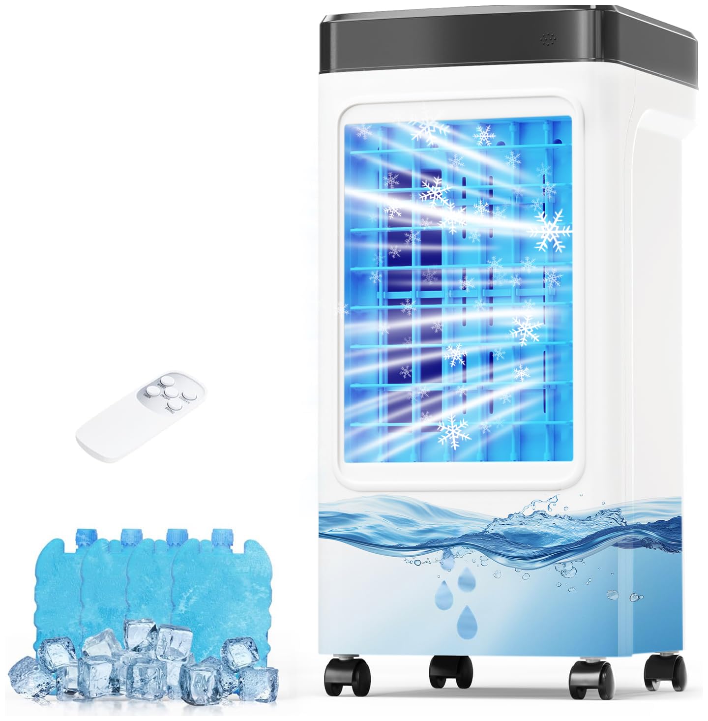 Photo 1 of Windowless Air Conditioner, Swamp Cooler w/ 1.6Gal Tank, 20H Continuous Cooling, Evaporative Air Cooler 4 w/Modes & 3 Speeds, Remote Control, 7H Timer, 4 Ice Packs, Portable AC Unit for Indoor