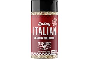Fire & Smoke Society Spicy Italian Seasoning Blend | Pasta, Pizza, Italian Herb Seasoning | Oregano, Garlic, Calabrian Chiles | M, 5.3 oz