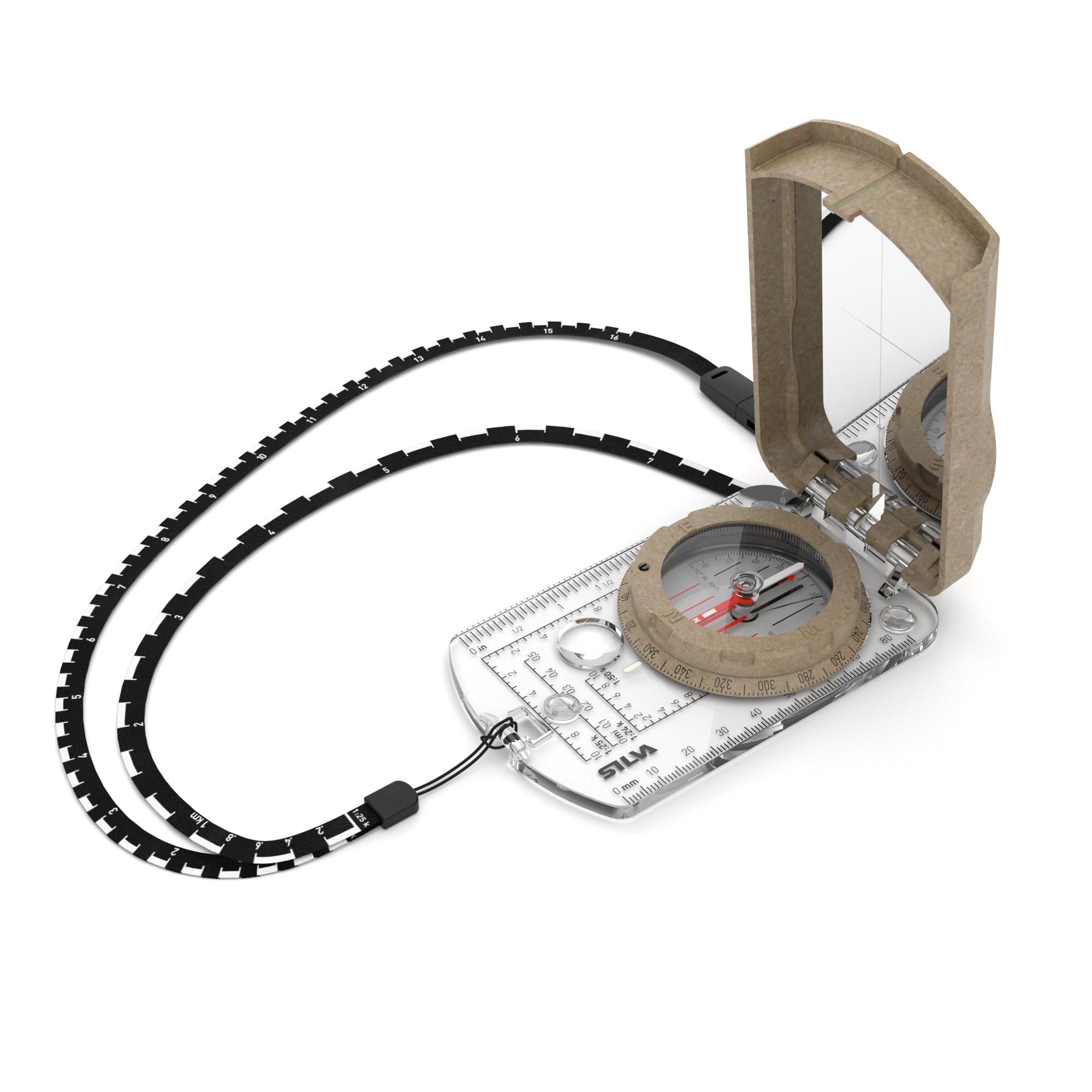 Silva Outdoor Compass - Mirror Compass Terra Expedition S - Made from Recycled Materials - Bearing Compass for Long Distances - Marching Compass - Scale 1:24k, 1:25k, 1:50k - Military Compass