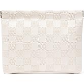 HIGH FIT Leather Pocket Cosmetic Bag for Purse,Coin Purse Lipstick Cosmetic Accessories Organizer, Travel Kit Storage Pouch,Waterproof Portable No Zipper Self-closing Small Makeup Pouch for Women