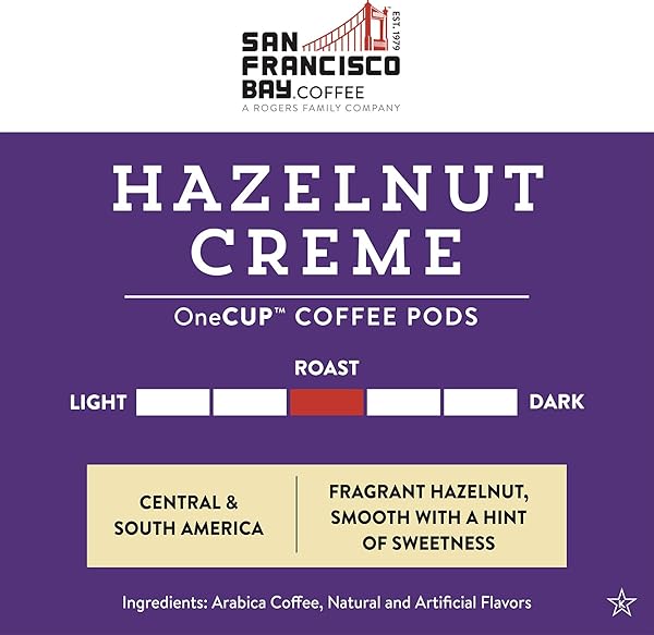 SAN FRANCISCO BAY COMPOSTABLE COFFEE PODS – HAZELNUT CRÈME (120 CT) K CUP COMPATIBLE INCLUDING KEURIG 2.0, FLAVORED, MEDIUM ROAST