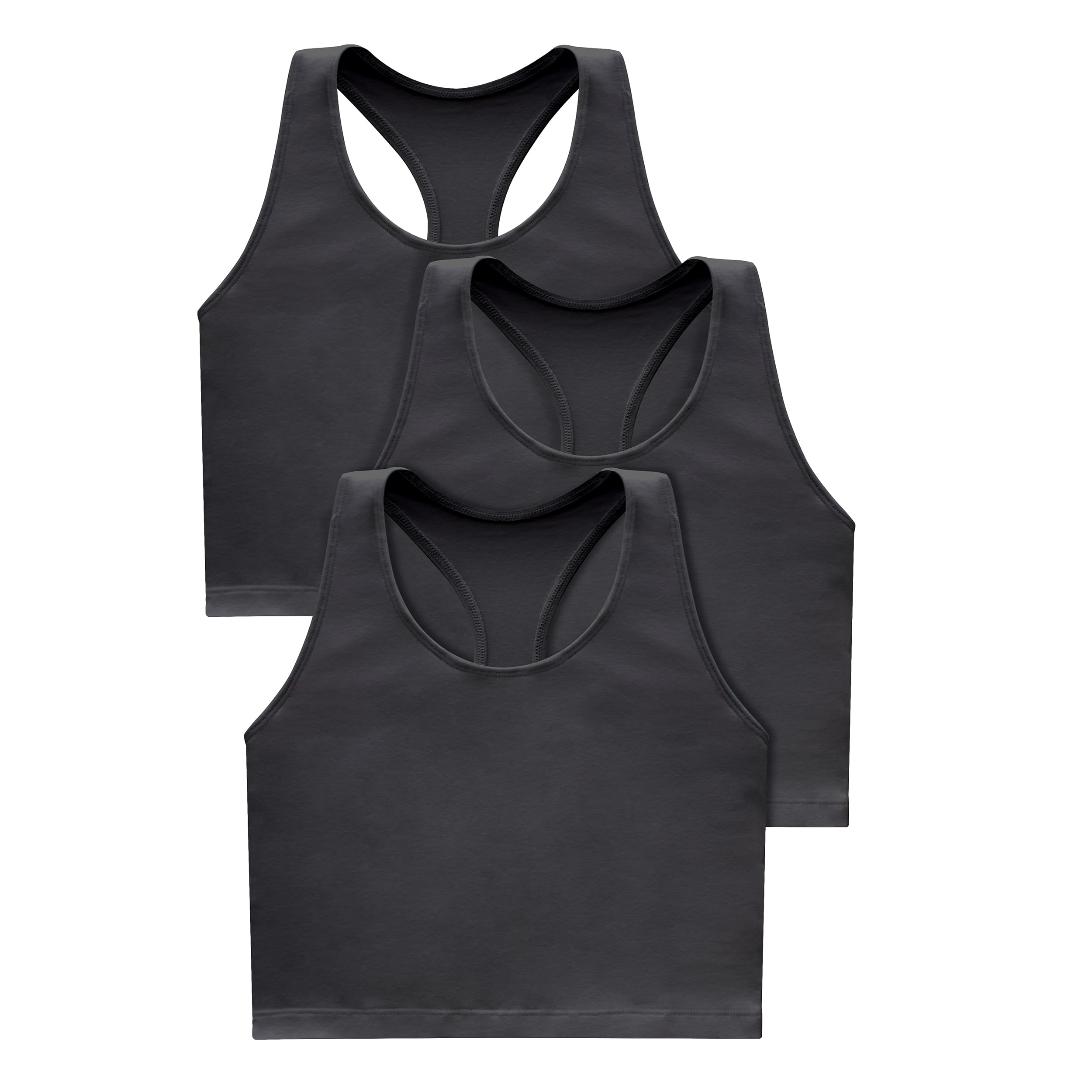 Photo 1 of Hanes Women's Originals Racerback Crop Tank Top, Cropped Tank with Built-in Bra, 2-Pack