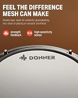 Donner DED-80 Electric Drum Kit 4 Mesh Pads 180 Sounds Throne Headphones view 7