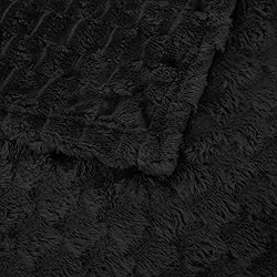 Puncuntex Black Throw Blanket 90"×90" inches Fuzzy