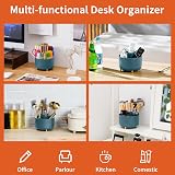 Marbrasse 360° Rotating Desk Organiser with 5 Compartments Dark Green view 7