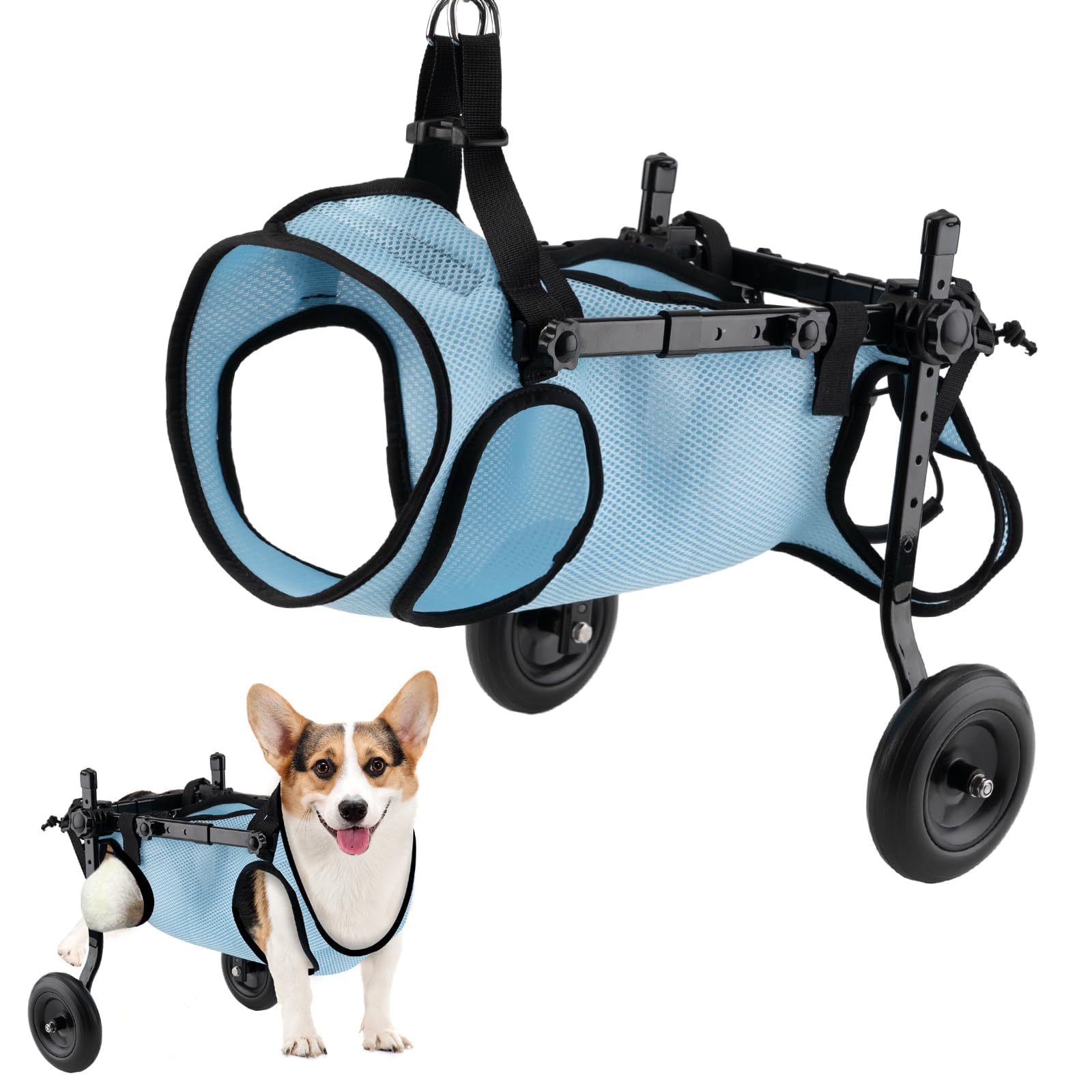 Photo 1 of celestaura Dog Wheelchair for Back Legs, Dog Wheelchair Cart, Doggy/cat Wheelchairs with Disabled Hind Legs Walking, Mobility Aids for Small Pets Hind Limbs, Dogs Carts with Wheels, Light Weight,M