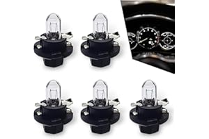 leechio T5 Dashboard Light, 12V 1.2W Waterproof Heat-resistant High Brightness Indicator Halogen Lamps, Standard Dock Plug and Play Indoor Light Bulb Replacement, Universal for Cars (White #DB501)