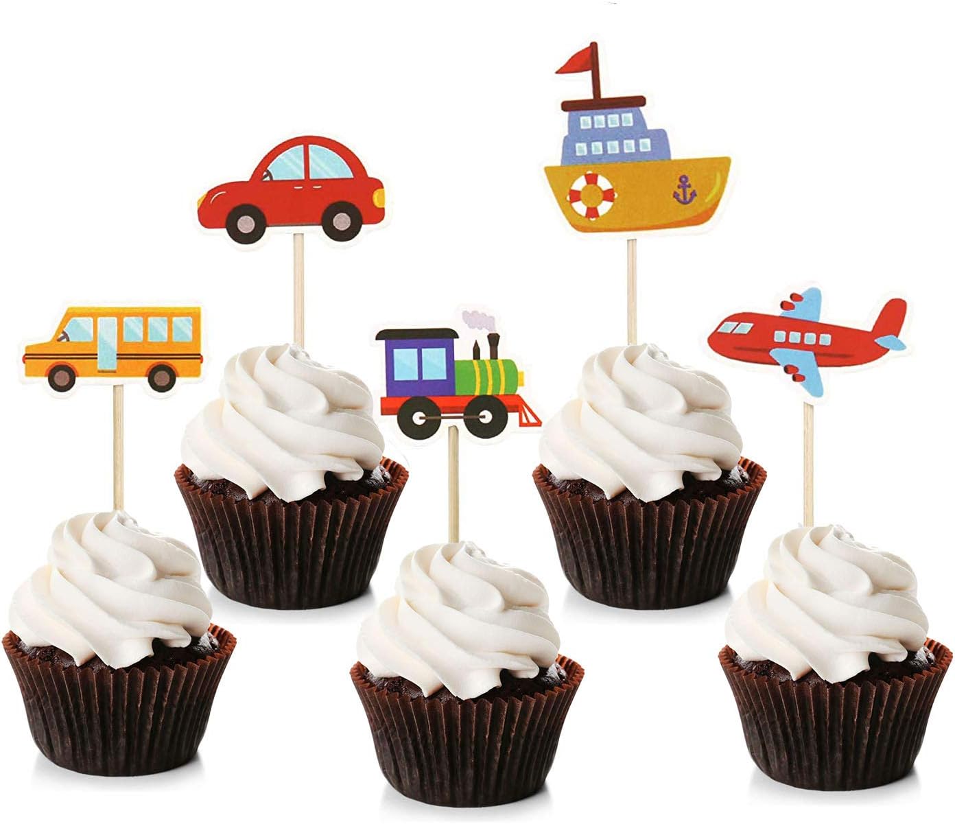 Unimall Transport Cupcake Toppers Voiture Gateau Toppers Navire Train Avion Cupcake Picks Decoration Douche De Bebe Fete Danniversaire Decoration De Gateau Ustensiles A Patisserie Accessoires De Decoration Lawawarenesssociety In