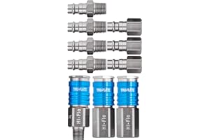 Tru-Flate 13-907 1/4" HI FLO Design x 1/4" NPT Aluminum Plug/Coupler Set