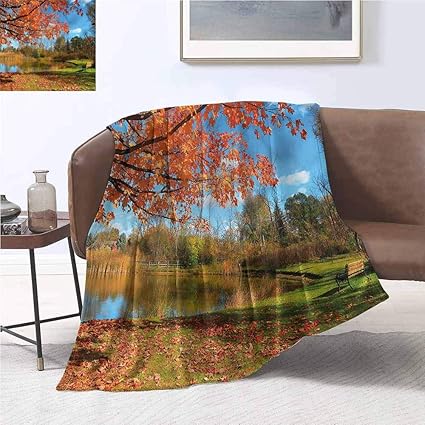 Amazon Com Diliteck Decorative Throwing Blanket Landscape Autumn
