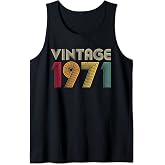Vintage 1971 52nd Birthday Gift Retro 52 Years Old Men Women Tank Top