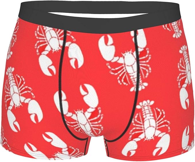 Mens Underwear Boxer Briefs Cute Lobsters Breathable Underwear Boys
