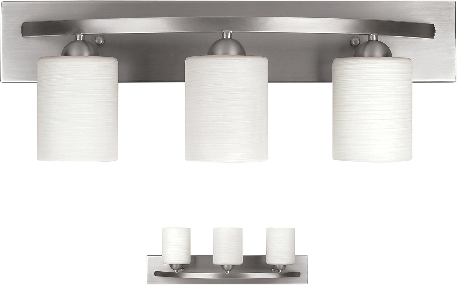 Bennington Lakeland 3-Bulb Bath Vanity Light Fixture Bar, Brushed Nickel - - 