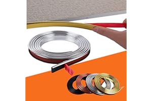 MVKS Furniture Banding U-Shaped Edge Guard Strips, Collapsible Flexible Self Adhesive, Self-Locking Veneer Furniture Edge Banding, Soft PVC Peel and Stick for Furniture Restoration (5M-20mm,Silver)