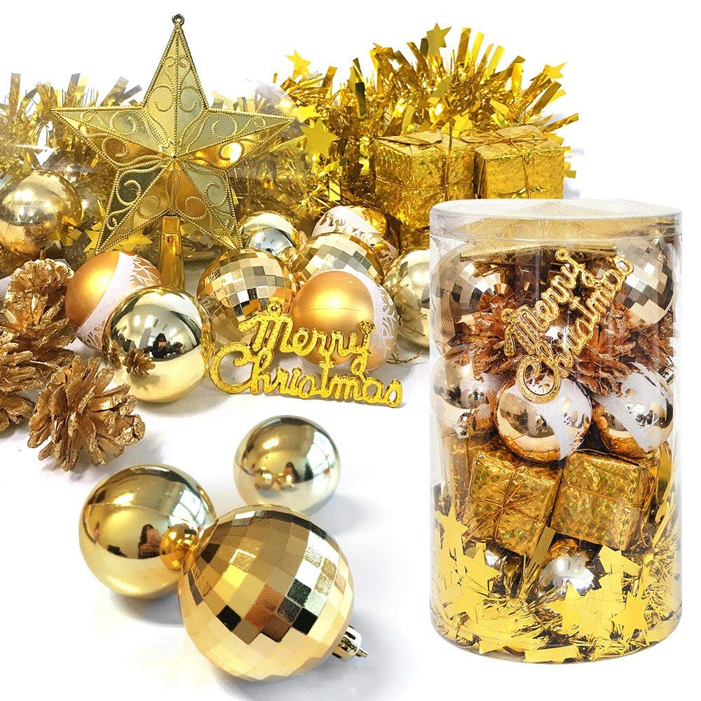 MVOWIZON Christmas Assorted Pendant Shatterproof Ball Ornament Set