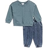 Splendid Baby Boys' Explore Sweatshirt and Pant 2-Piece Set, Glacier, 3-6 Months