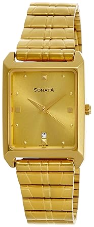 Analog Champagne Dial Mens Watch-NK7007YM02