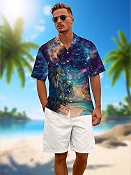Hawaiian Shirts for Men Summer Beach Casual Short