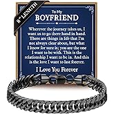 IEFLIFE Valentines Gifts for Him Men - Stainless Steel Cuban Chain Bracelet for Men Jewelry, Valentines Gifts for Him Boy Bracelet, Valentine Gift for Husband Boyfriend Grandson