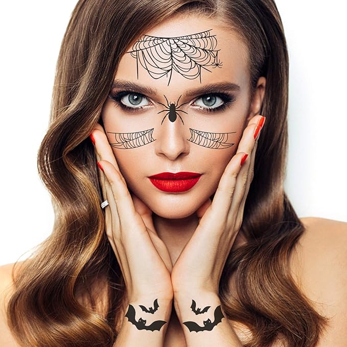 MakerHawk Halloween Tattoo Stickers Packs 226pcs Face