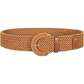 Women Wide Woven Belt for Dresses Fashion Rattan Braided Waist Belt Straw Raffia Boho Belt for Jeans