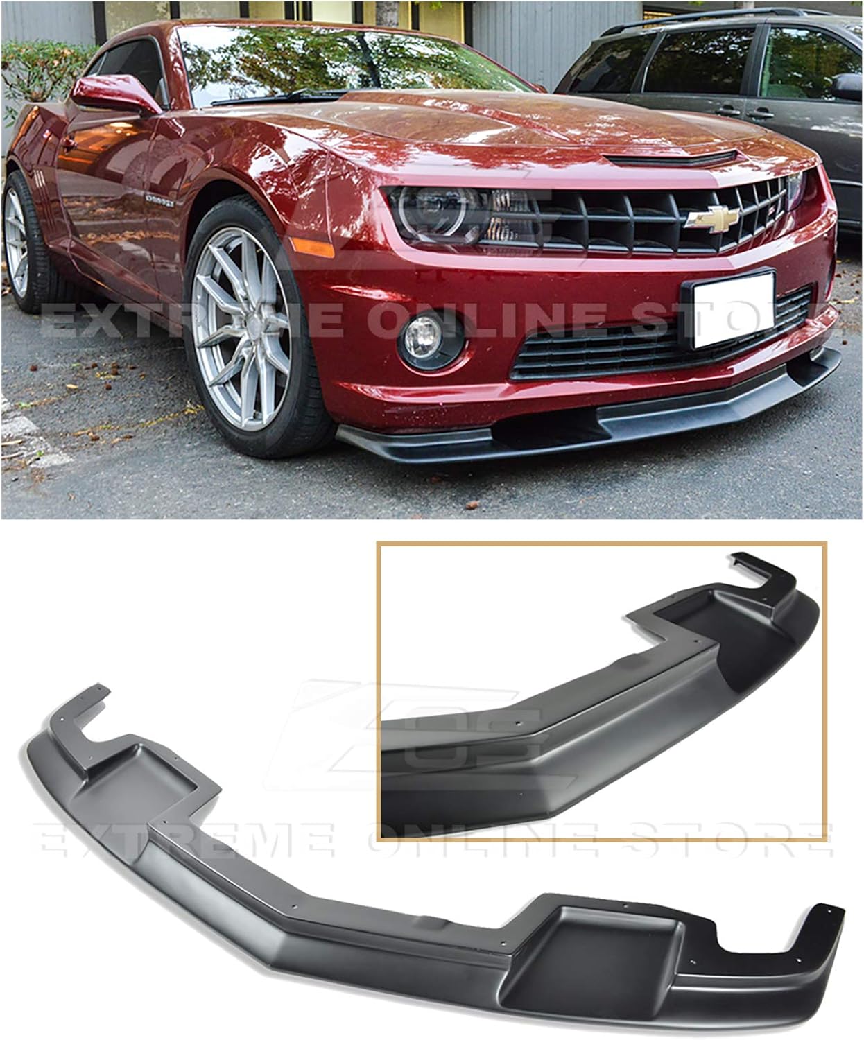 Amazon Com Extreme Online Store Para Modelos Chevrolet Camaro Ss 2010 2013 Eos Tl1 Style Abs Imprimacion De Plastico Negro Parachoques Delantero Inferior Spoiler Splitter Automotive