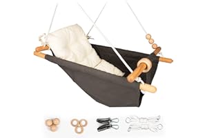 Tislly Baby Swing for Indoor and Outdoor Use - Canvas Hammock for Toddlers, Hanging Seat with Safety Belt, Tree Swing Gift for Boys and Girls