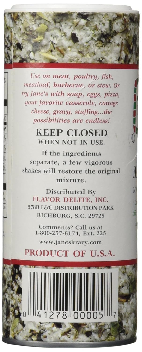 Jane's Krazy Mixed Up Salt, 4 Ounce : Mixed Spices And Seasonings : Grocery & Gourmet Food