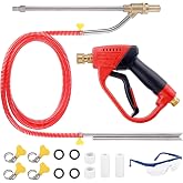 Gyfent Pressure Washer Sandblaster Kit, 5000 Psi, 1/4" Quick Connect | Brass &amp; Stainless Steel, Ceramic Nozzles, 9.8 Ft Hose, Wet Abrasive Cleaning, 4 Replacement Nozzles, Dust-Reduced Use