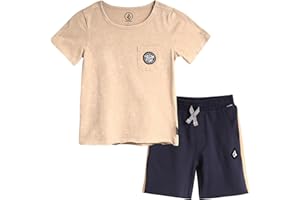 Volcom Boys' Shorts Set - 2 Piece Short Sleeve T-Shirt and French Terry Sweat Shorts - Summer Outfit Set for Boys (2T-7)