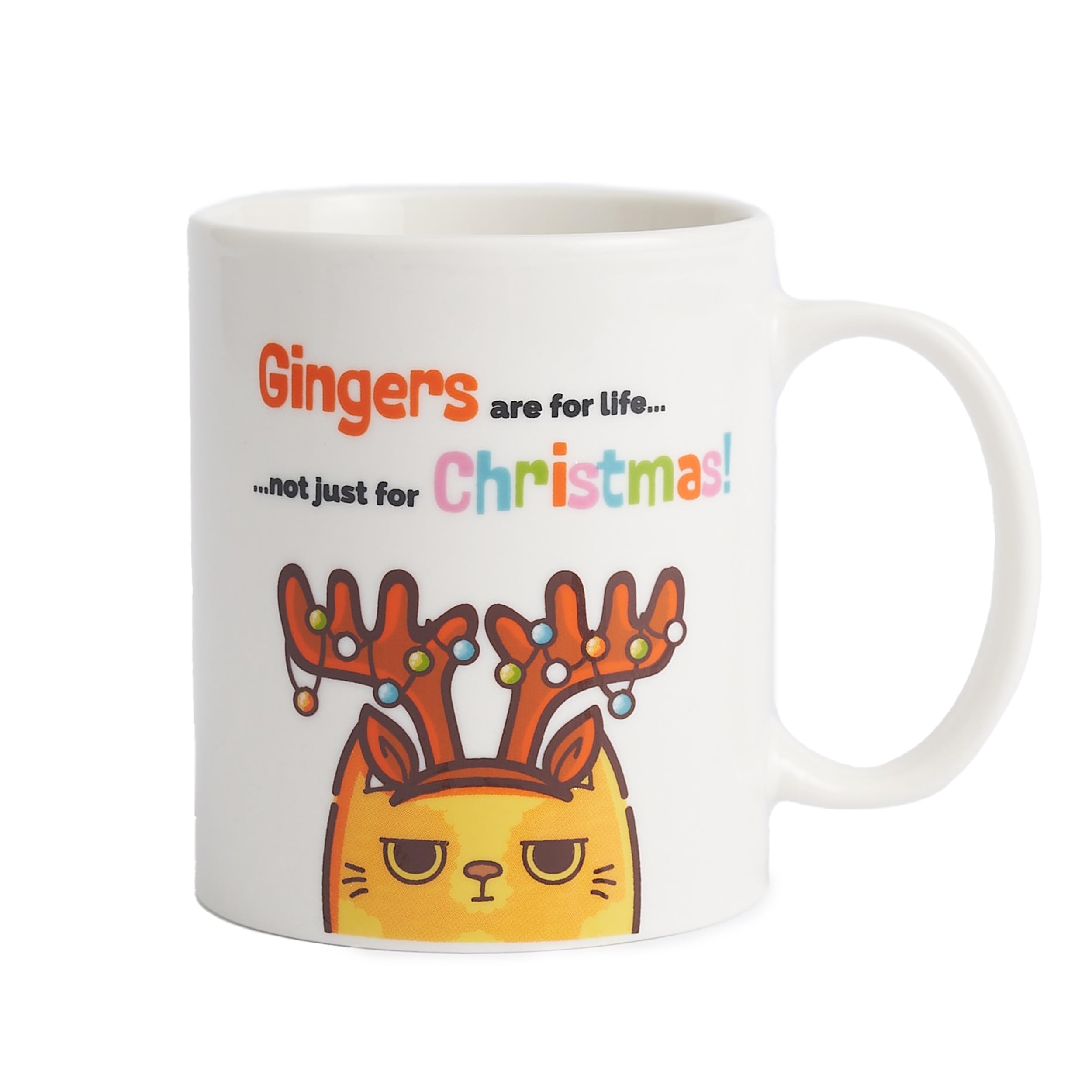 THE TWIDDLERS Funny Christmas Mug – Gingers are for Life Novelty Secret Santa Gift for Men & Women – Bone China Tea & Coffee Cup – Ideal Office Party Present & Stocking Filler – 300ml