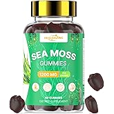 HEALOADING Irish Sea Moss Gummies: Seamoss Gummies Supplement with Bladderwrack Burdock Root & Ashwagandha Boosts Immune Support Gut Health Vegan Supplement for Adults & Kids 60 Gummies