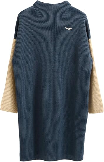 Amazon Co Jp アメリエル マジェスティックレゴン Amelier Majestic Legon 袖配色ロゴ入りニットワンピース Free ブルー柄 服 ファッション小物
