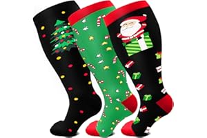 FUELMEFOOT Plus Size Compression Socks for Women Men Wide Calf 15-20 mmHg Extra Large for Circulation Support Recovery