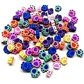 100 Pcs Polymer Clay Beads Mixed Heishi Spacer Beads Supplies for DIY Bracelet Earring Necklace Jewelry Making (Dog Paw)